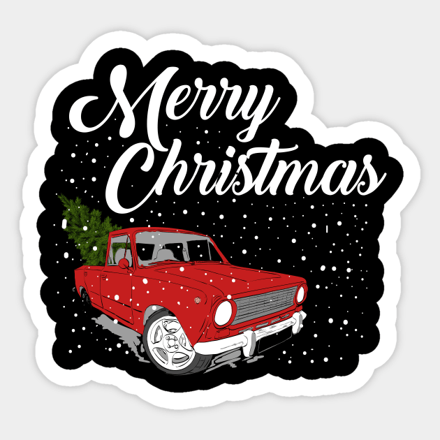 Red Truck Merry Christmas Tree Sticker by Skylane